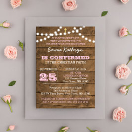 Barnwood Lights Pink Bestätigung Einladung