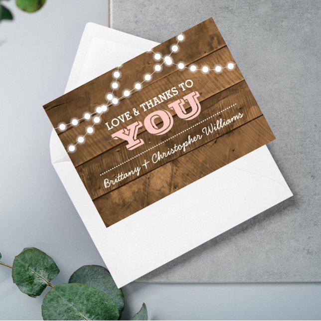 Barnwood Lights Pink Wedding Vielen Dank (Von Creator hochgeladen)