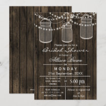 Barnwood-Mason Jar rustikales Brautparty