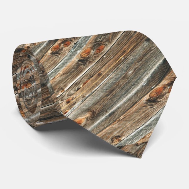 Barnwood Print Necktie Krawatte (Gerollt)