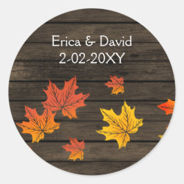 Barnwood Rustic Hochzeit im Herbst bevorzugt Aufkl Runder Aufkleber