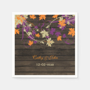 Barnwood Rustic Pflaume personalisierte Hochzeitse Serviette