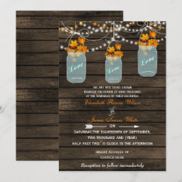 Barnwood, Rustikale Hochzeit im Herbst Einladung