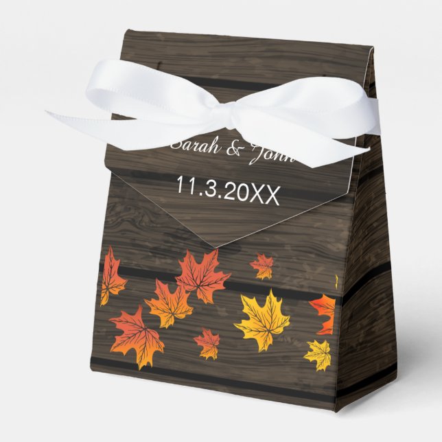 Barnwood Rustikale Hochzeit im Herbst Gevor Box Geschenkschachtel (Vorderseite)