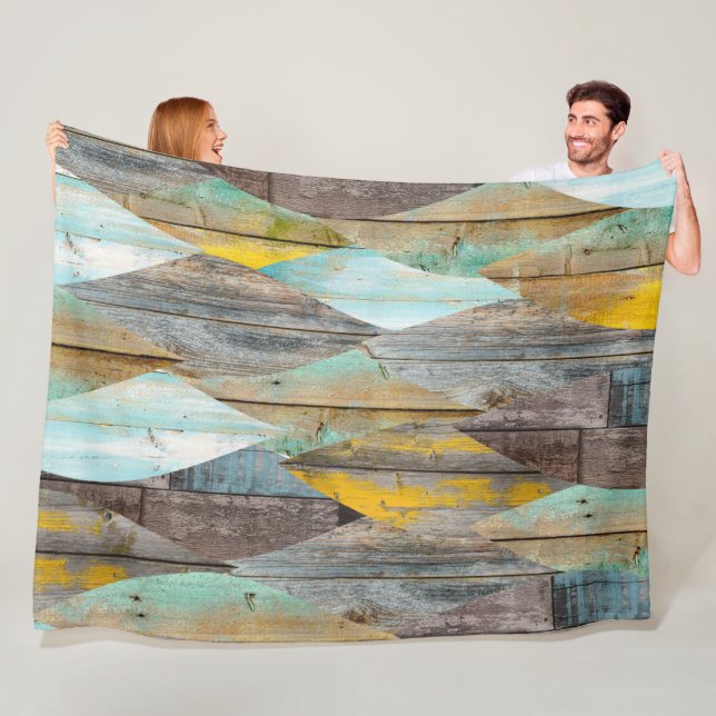 Barnwood Texture Fall Pastellfarben Muster Fleecedecke (Beispiel)
