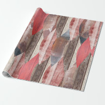 Barnwood Texture Red Leaf Pastell Muster