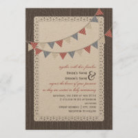 Barnwood u. Spitze inspiriert mit Flaggen-Hochzeit