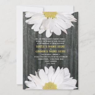 Barnwood und Daisy Hochzeit Einladung