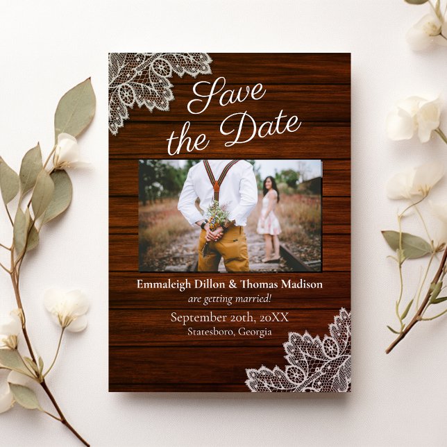 Barnwood und Vintage Hochzeit Einladung (Von Creator hochgeladen)