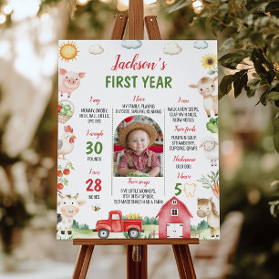 Barnyard Animal First Year Foto Meilenstein Poster