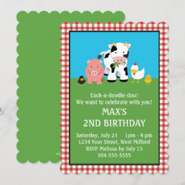 Barnyard Animal Friends Geburtstag Einladung