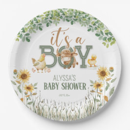 Barnyard Animals Baby Boy Baby Dusche Pappteller