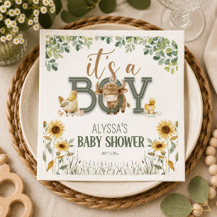 Barnyard Animals Baby Boy Baby Dusche Serviette