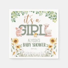 Barnyard Animals Baby Girl Baby Dusche Serviette