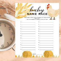 Barnyard Animals - Baby Showname Race Game