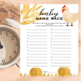 Barnyard Animals - Baby Showname Race Game