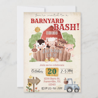 Barnyard Bash Birthday Einladung
