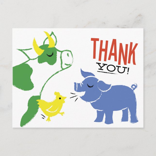 Barnyard Bash Vielen Dank Postcard Postkarte (Vorderseite)