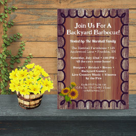 Barnyard BBQ Bash Invitation Template Rustic Wood  Einladung
