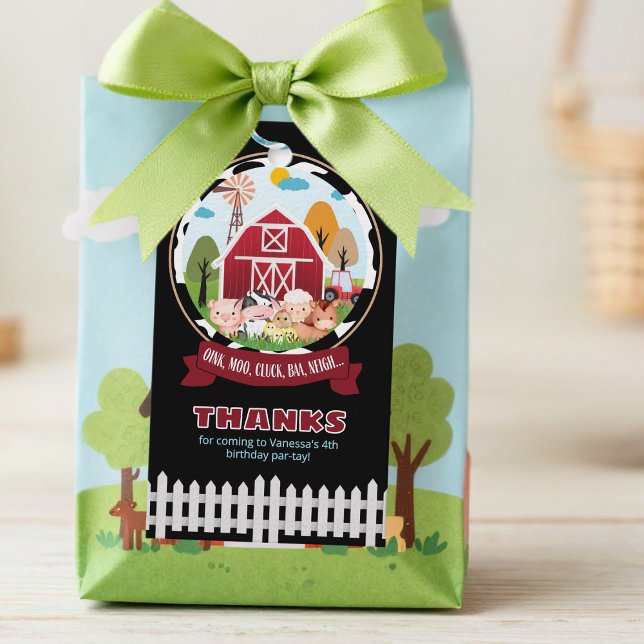 Barnyard Birthday Favor Tags Geschenkanhänger (Von Creator hochgeladen)
