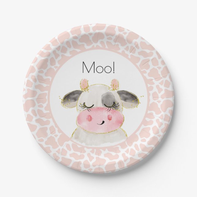 Barnyard Birthday Plate Oink Moo Cockadoodledoo Pappteller (Vorderseite)