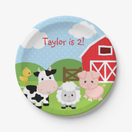 Barnyard Boy Birthday Party Paper Teller (blau)