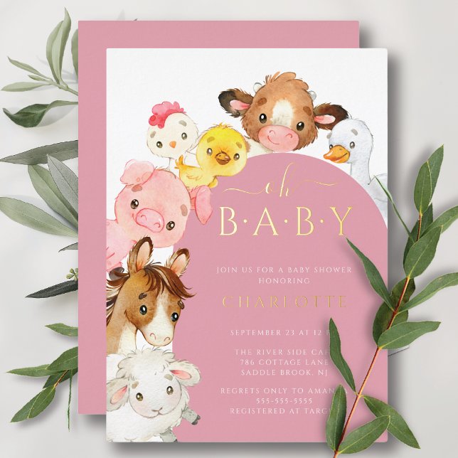 Barnyard Buddies Baby Shower Folieneinladung (Von Creator hochgeladen)