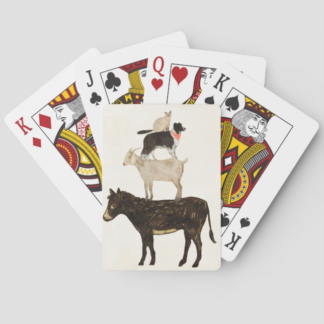 Barnyard Buds - Donkey, Ziege, Hund, Katze Spielkarten (Rückseite)