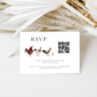 Barnyard Chicken Mariage QR Code carte RSVP