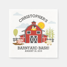 Barnyard Farm Animal Birthday Party Napkin Serviette