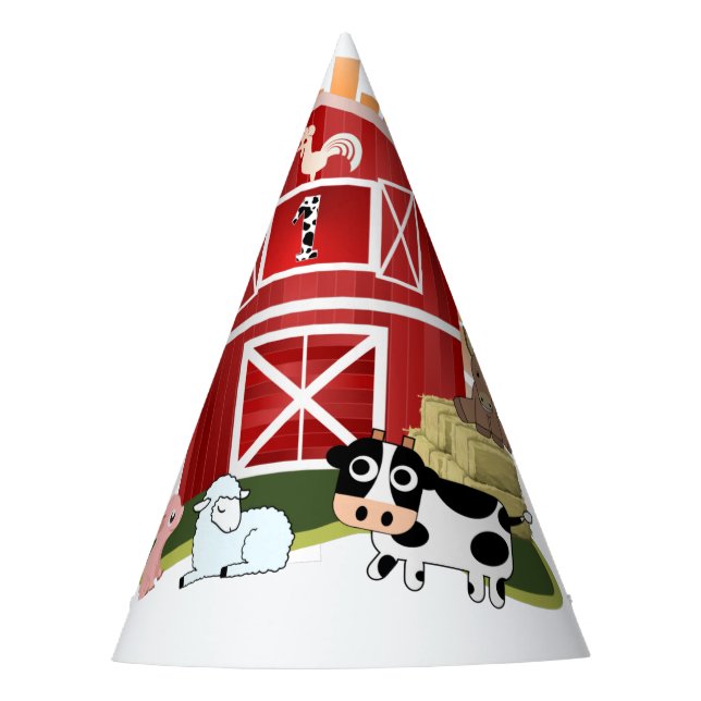 Barnyard Farm Animal Birthday Partyhütchen (Vorderseite)