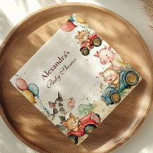 Barnyard Farm Animals Baby Dusche