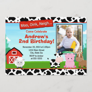 Barnyard Farm Birthday Einladung