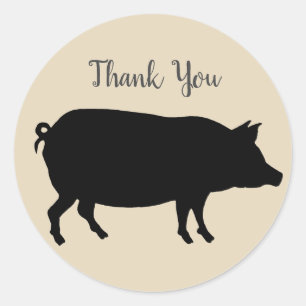 Barnyard Farm Party Pig Danke Stickers