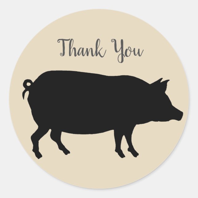 Barnyard Farm Party Pig Danke Stickers (Vorderseite)