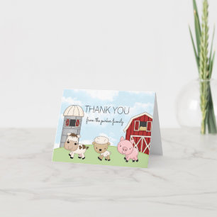 Barnyard Farm Thank You Note Card │ Folded Dankeskarte