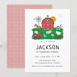 Barnyard Farm Thema Geburtstag Einladung