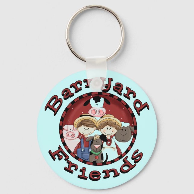 Barnyard-Freund-T-Shirts und Geschenke Schlüsselanhänger (Vorderseite)