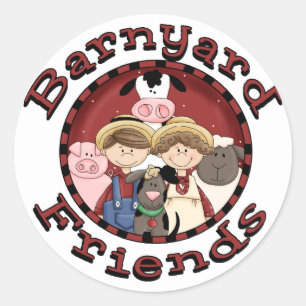 Barnyard Friends Tshirts und Geschenke Runder Aufkleber
