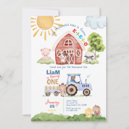 Barnyard Fun 1er Anniversaire Photo Invitation