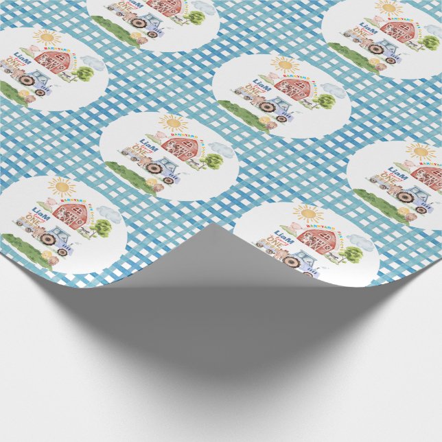 Barnyard Fun 1st Birthday Geschenkpapier (Ecke)