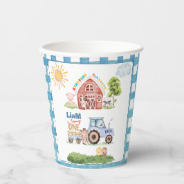 Barnyard Fun 1st Birthday Pappbecher