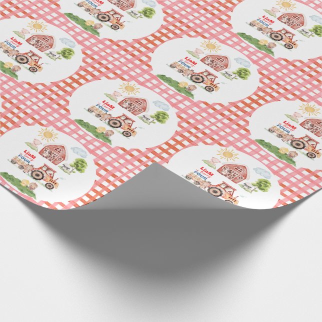 Barnyard Fun Any Age Birthday Geschenkpapier (Ecke)
