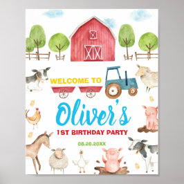 Barnyard Fun Party Landtiere Geburtstag Willkommen Poster