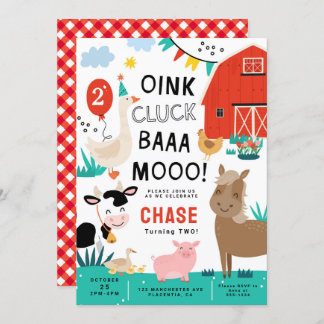 Barnyard Geburtstagspartei Einladung