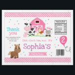 Barnyard Girl Birthday Party Chip Bag Wrapper Flyer<br><div class="desc">Dieser Pink Gingham Barnyard Themed Chip Beutel Packer ist das perfekte Gastgeschenk oder Dekoration Stück! Sie können es auch zusammenbauen und mit Chips, Süßigkeiten oder sogar Spielzeug füllen! Der Text ist vollständig anpassbar, sodass er von Ihnen personalisiert werden kann, sodass er für jede Veranstaltung geeignet ist, wie Geburtstage, allgemeine Partys,...</div>