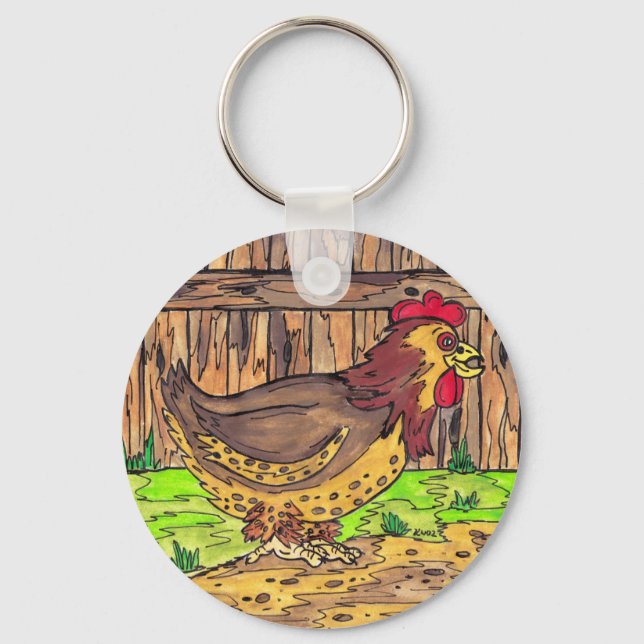 Barnyard Hen Schlüsselanhänger (Vorderseite)