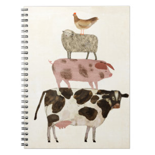 Barnyard-Knospen - Kuh, Schwein, Schafe und Henne Notizblock
