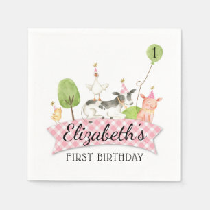 Barnyard Party Napkins, Girls Barnyard Geburtstag Serviette