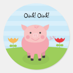 Barnyard-Party-personalisierte Runder Aufkleber